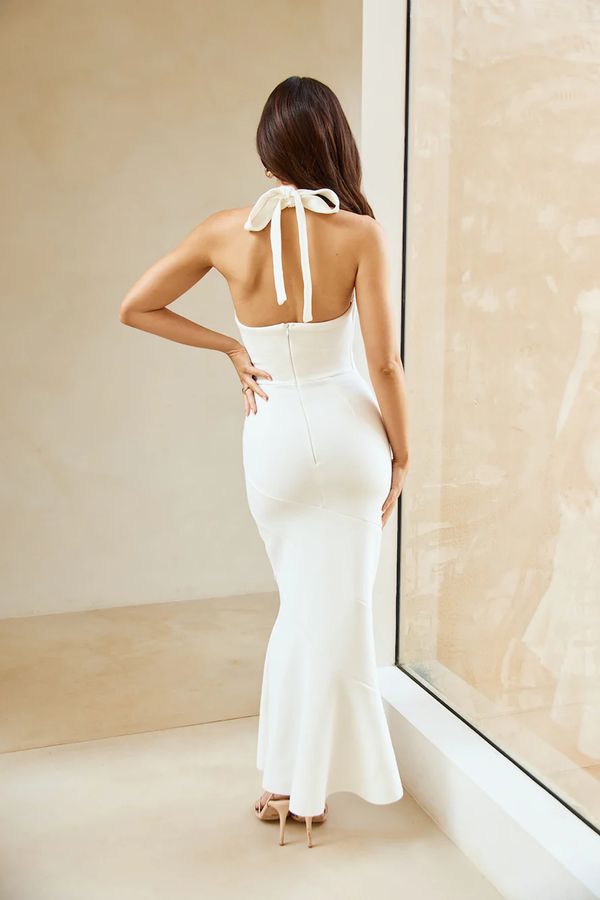 Good Conversation Halter Maxi Dress