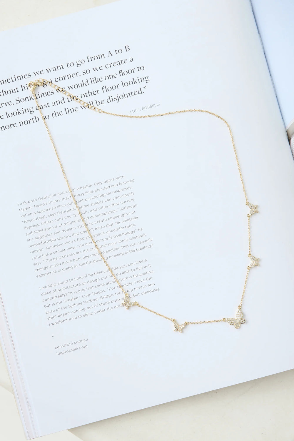 Butterfly Love Necklace Gold