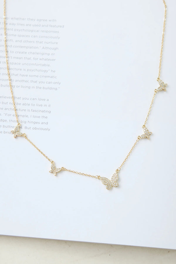 Butterfly Love Necklace Gold