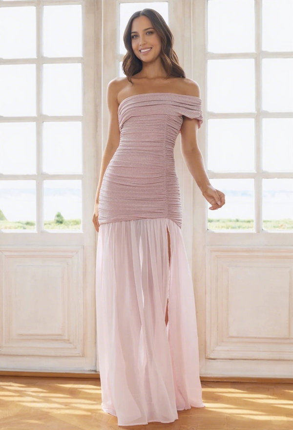 Refined Brilliance One Shoulder Sequin Maxi Dress