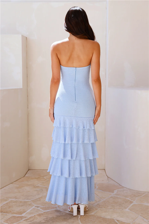 Lavish One Strapless Maxi Dress Blue