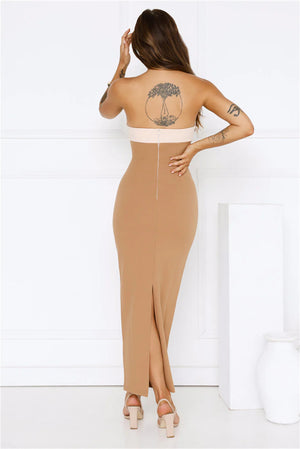 Silent Allure Strapless Maxi Dress