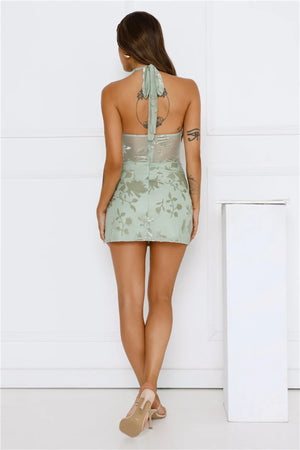 Desert Mirage Halter Mini Dress