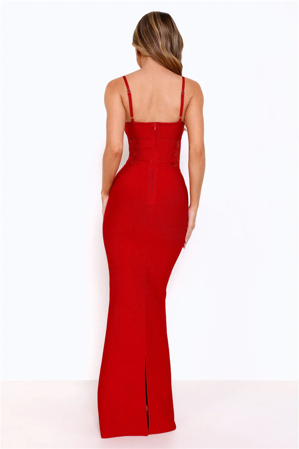 Eyes On The Prize Bandage Glitter Maxi Dress