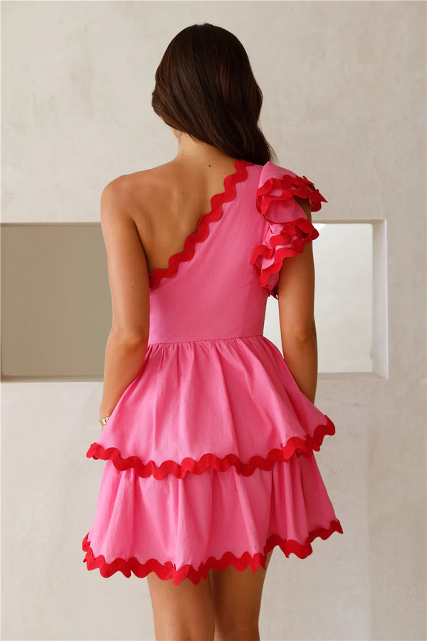 Events To Match One Shoulder Mini Dress Pink