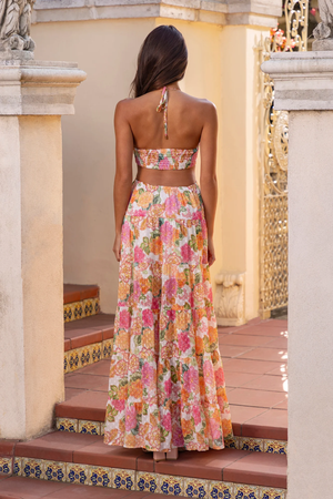 Beachfront Proposal Halter Maxi Dress Orange