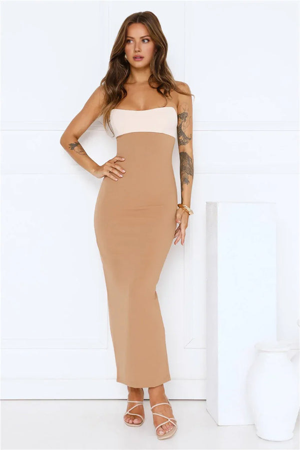 Silent Allure Strapless Maxi Dress