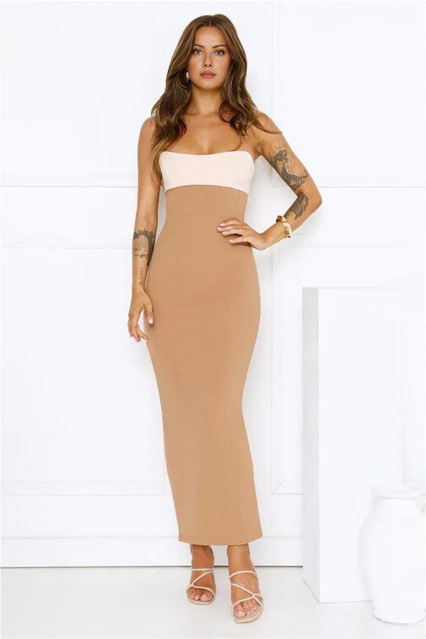 Silent Allure Strapless Maxi Dress