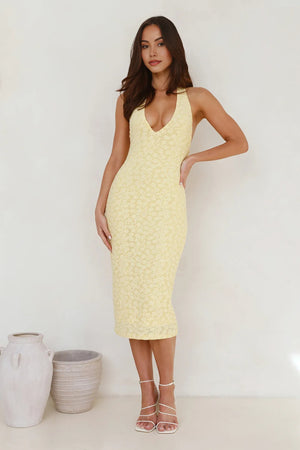 Sassy Socialite Halter Midi Dress