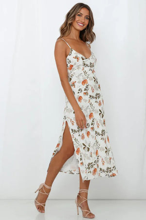 Stolen Kisses Midi Dress White