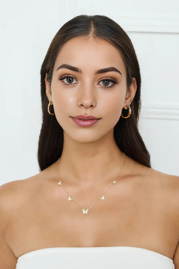 Butterfly Love Necklace Gold