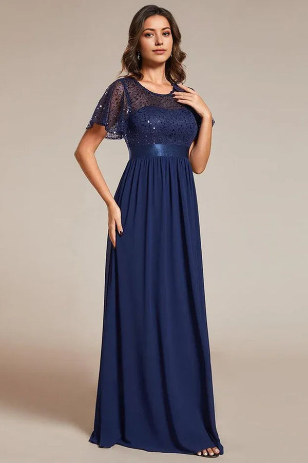 Evening gowns, women's court gowns and luxury sequined Maxi dresses Blue