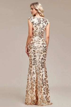 Sequin Mermaid Evening Dress Gold