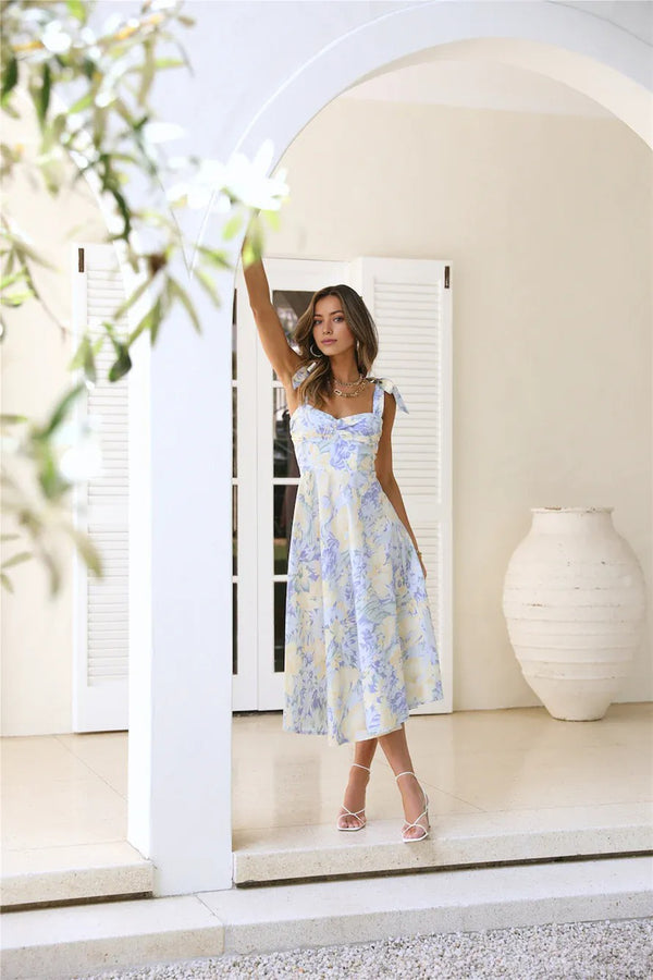 Tropical Mood Midi Dress Print Blue