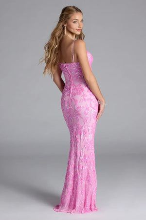 Mermaid Sequin Formal Dress Pink