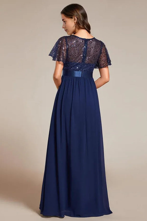 Evening gowns, women's court gowns and luxury sequined Maxi dresses Blue