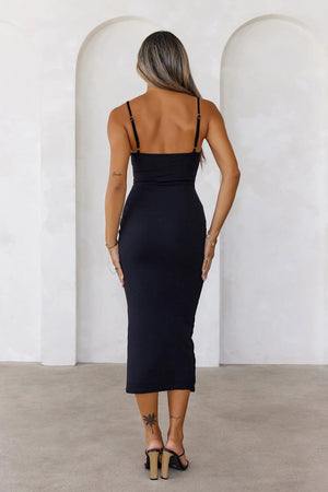 BASE The Smoothing Thin Strap Ribbed Midi Dress