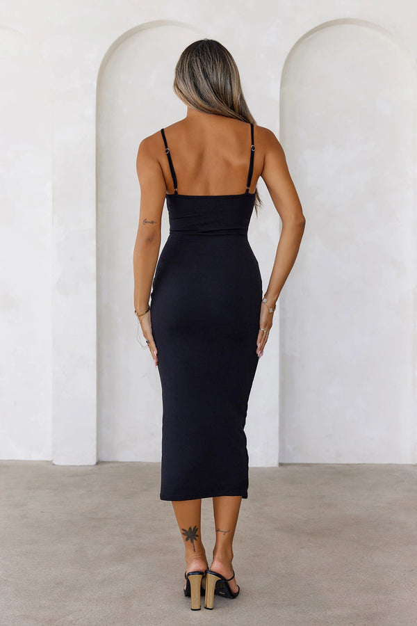 BASE The Smoothing Thin Strap Ribbed Midi Dress