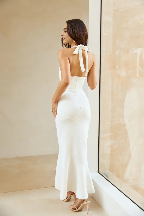 Good Conversation Halter Maxi Dress