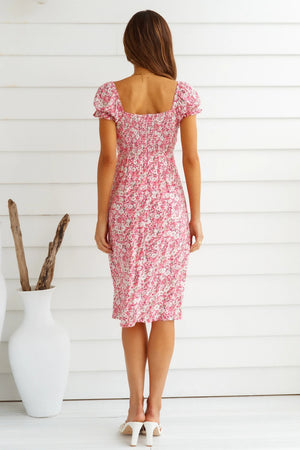 Stunning Stella Midi Dress Pink
