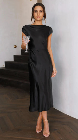 Get In Formation Satin Midi Dress