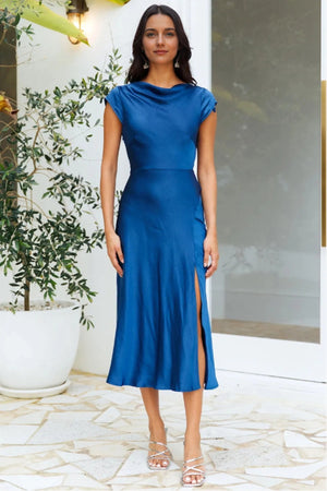 Get In Formation Satin Midi Dress