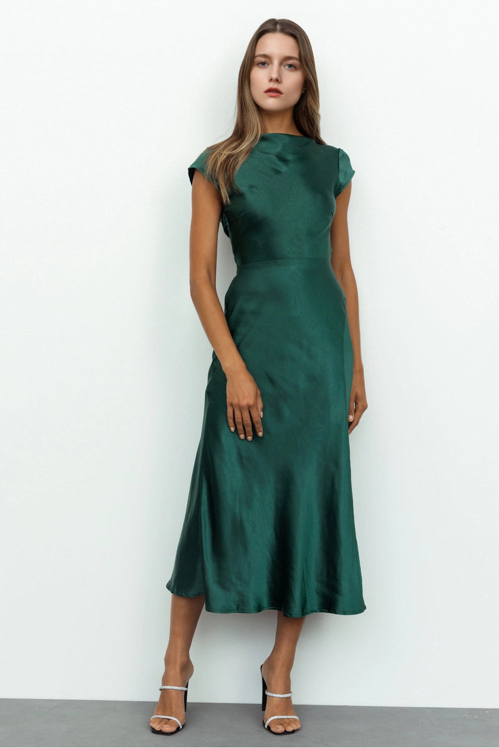 Get In Formation Satin Midi Dress