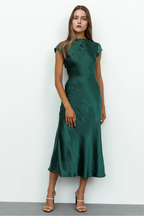 Get In Formation Satin Midi Dress