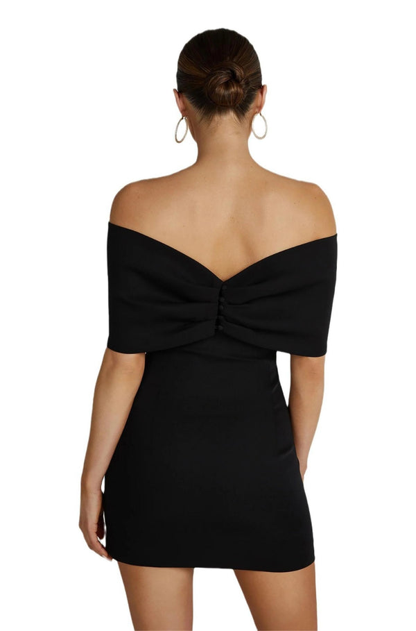 Gwyneth Off Shoulder Bow Mini Dress
