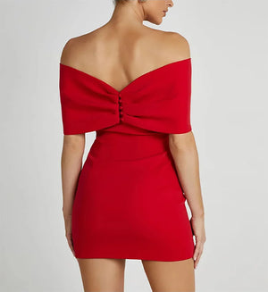 Gwyneth Off Shoulder Bow Mini Dress