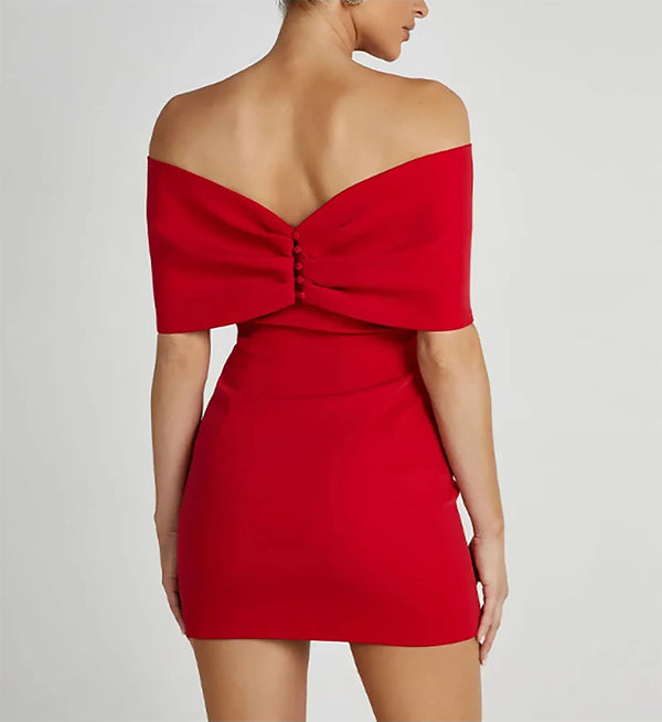 Gwyneth Off Shoulder Bow Mini Dress