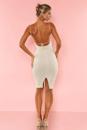 Strappy Embellished Midi Dress